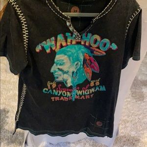 NWT Double D Ranch embroidered tee Chief Wah-Hoo